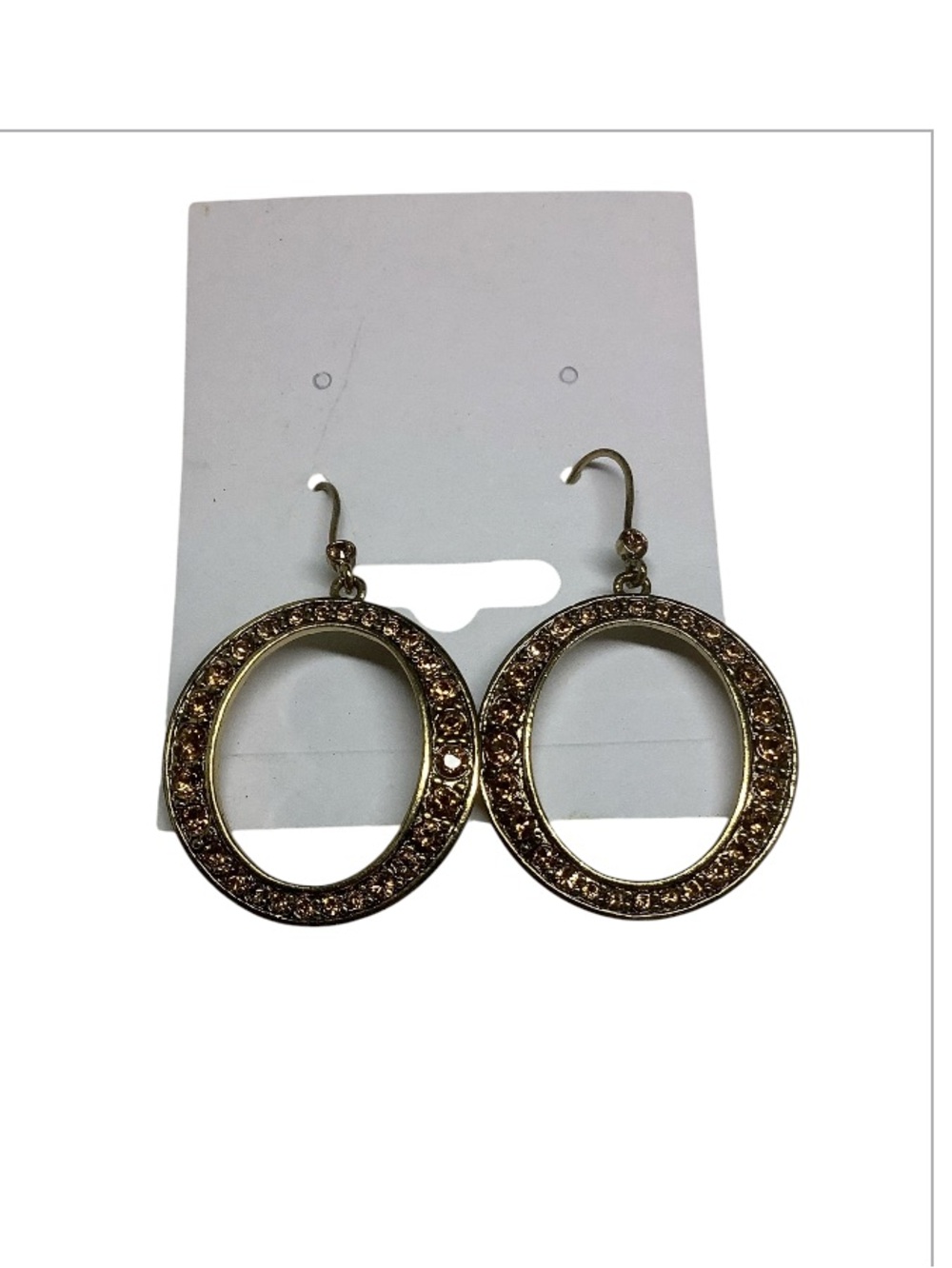 Gold-Tone Crystal Hoop Drop Earrings -